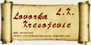 Lovorka Kresojević vizit kartica